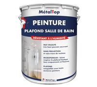 Metaltop - Peinture Plafond Salle De Bain - Blanc perle - RAL 1013-1 L - Anti-humidité, vapeur et condensation, finition uniforme et élégante.