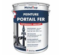 Metaltop - Peinture Portail Fer - Bleu pigeon - RAL 5014-5 L - Protection antirouille et finition durable pour métal extérieur