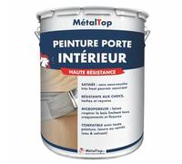 Metaltop - Peinture Porte Interieur - Gris fenêtre - RAL 7040-5 L - Protection pour bois intérieur, microporeuse et sans odeur