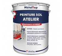 Metaltop - Peinture Sol Atelier - Gris fenêtre - RAL 7040-1 L - Protection résistante pour sols béton, ciment et surfaces sollicitées.