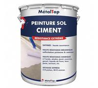 Metaltop - Peinture Sol Ciment - Rouge feu - RAL 3000-5 L - Renforce et protège durablement les sols en béton et ciment