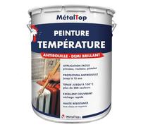 Metaltop - Peinture Temperature - Rouge rubis - RAL 3003-1 L - Peinture pour le métal courant, résistante à la chaleur