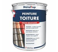 Metaltop - Peinture Toiture - Gris anthracite - RAL 7016-5 L - Protection UV longue durée pour tuile, ardoise, tôle et fibrociment.