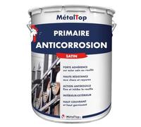 Metaltop - Primaire Anticorrosion - Gris anthracite - RAL 7016-15 L - Sous-couche antirouille haute performance pour métal.