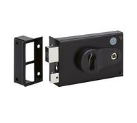 Metalux ND10 9772 - Serrure en Applique Horizontale Gauche Axe Réglable de 52 à 60 mm Fouillot Cylindre Européen