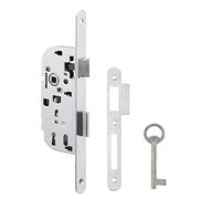 METALUX Série 260 - Serrure à encastrer à clé pour porte intérieure, axe 40 mm, entraxe 70 mm, réversible, gâche incluse