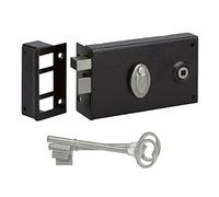 METALUX Série 596 Gauche - Serrure en applique horizontale 1 point, 140 × 82 mm, pêne dormant + demi-tour, clé L, gâche