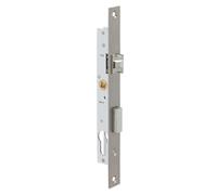 METALUX série 7/28 - Serrure à encastrer 1 point pêne dormant et 1/2 tour Réversible Sans Gâche Têtière Inox Coffre 28mm x 180mm Main droite pour porte PVC ou pour porte metallique