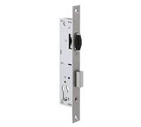 METALUX Série 8 - Serrure à encastrer 1 point pêne dormant et rouleau sans Gâche Têtière Inox coffre 39.5mm x 180mm Pêne dormant pour porte PVC ou porte metallique