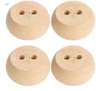 Metany Lot de 4 pieds de meubles ronds en bois dur massif non peints de 5,1 cm pour ottoman, canapé, armoire, ottoman, bricolage