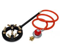 METER STAR Kit brûleur propane fonte 10 buses 41 000 BTU, régulateur haute pression 0,5 bar, tuyau et tube de distribution pour forge, four à pizza, friteuse