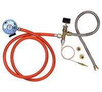 METER STAR Pièces approuvées CE pour foyer propane/cheminée, système de valve de régulation de gaz avec régulateur de débit de propane à clipser de 27 mm et 37 mbar et tuyau