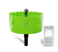 METOTY Scie cloche bi-métal 85 mm, scies cloches universelles HSS M42, avec adaptateur de tige triangulaire et foret de centrage, un sac anti-poussière gratuit pour aluminium, métaux, plastiques