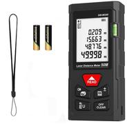 Metre laser,Télémètre Laser Numérique-50M-Niveaux à Bulle-Stocker 99 ensembles de données-Mesure de Longueurs,Volumes et Pythagore