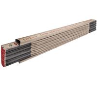 STABILA Mètre pliant Type 507 N 2 m Couleur naturelle Échelle métrique Plaques d'articulation enveloppantes Mètre avec lamelles en bois fines et hautement élastiques