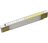 Mètre pliant STANLEY Bois - Blanc et jaune - 2 m x 15 mm - 0-35-458