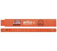 Wiha Wiha Mètre pliant pour électricien Longlife® 2 m métrique, 10 branches (42068) orange Quantité:1