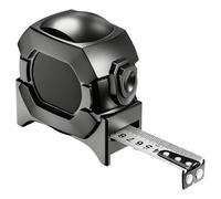 Mètre ruban 25 mm en acier inoxydable rétractable, double graduation, précision classe 1, verrouillage automatique, crochet en acier, surface mate, 7 x 7 x 4 cm