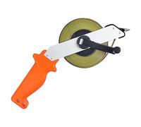 Mètre Ruban 50m, Ruban Metre Millimétrique à Cadre Ouvert, Mètre d'Arpenteur 12 mm de Large avec Poignée, Ruban à Mesurer Convient pour Jardin, Piscines, Couloirs, Chantier, Mesure de Grande Surface