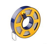 Mètre ruban en fibre de 10 m à double échelle souple avec rétractation automatique pour couture, couture, bricolage - Étui compact bleu