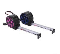 Mètre ruban étanche en acier inoxydable double mécanisme de frein avec coque ergonomique ABS 25 mm de large - Rétraction lisse - Verrouillage sécurisé - Résistant à la rouille - Pour atelier de