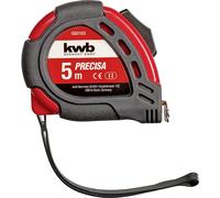 kwb PRECISA Mètre à ruban avec ruban de mesure en acier, 5 m, avec dragonne, fixation pour ceinture incluse, avec crochet magnétique, ruban de mesure pour travaux de mesure dans la construction