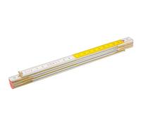 Mètre Ruban Pliable En Bois Topex 1 M - Blanc Et Jaune, Précis Et Durable