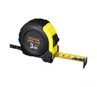 Mètre ruban rétractable 5 m haute visibilité jaune bimatière clip ceinture métal vrai pour crochet zéro pour bricolage (A)