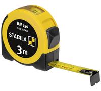 STABILA STABILA Mètre ruban BM 150, 3 m, ruban métrique, fenêtre de lecture, boîtier ABS incassable, crochet mobile, clip ceinture, précision MID Quantité:1