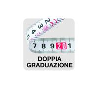 Mètre ruban transparent double graduation bleu METRICA - 38774