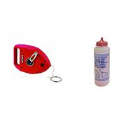 Metrica 60097 Traceur géant en Abs+ Cordeau & 60128 Flacon poudre 1 kg Rouge