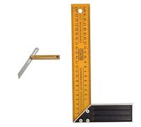Metrica 69650 Fausse équerre base bois 250 mm & Alyco 197390 Équerre en acier trempé avec manche en aluminium et graduation des deux côtés 250 mm