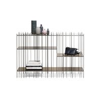 Metrica Console avec 4 étagères en verre couleur bronze Mogg - MME27CB + MMEKV27