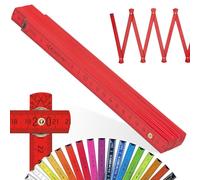 Metrie™ BLOCK 52 Mètre pliant - Mètre en bois 2 m | Rouge Clair - Graduation duplex, Fabriqué dans l’UE | Robuste et précis | pour Artisans et Bricoleurs | 1 pièce