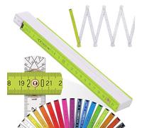 Metrie™ BLOCK 52 Mètre pliant - Mètre en bois 2 m | Vert Printemps-Blanc - Graduation duplex, Fabriqué dans l’UE | Robuste et précis | pour Artisans et Bricoleurs | 1 pièce