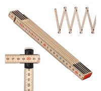 Metrie™ Mètre Pliant 2m | Bois de Charme, Lattes Fines en Bois Dur - Graduation Duplex, Fabriqué en UE | Robustesse & Précision Maximales | CE Classe III | SlimBoy - 1 Pièce