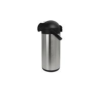 METRO Professional Airpot Carafe à pompe, 1,9 l/3 l/5 l, en acier inoxydable, avec robinet, garde au chaud pendant 12 h et au froid pendant 24 h, poignée pivotante, couvercle amovible, argenté