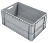 METRO Professional Bac gerbable norme Euro, PP, 60 x 40 x 32 cm, 60 L, 25 kg, empilable, avec poignée, gris