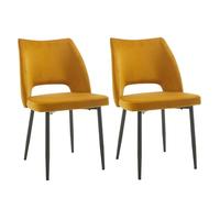 METRO Professional Chaise de Restaurant Rembourrée Salto Lot de 2, Acier/Polyester, Jaune/Noir
