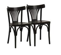 METRO Professional Chaises Lyra, Style Bistrot en Bois de Hêtre, wengé, Lot de 2, 80 x 44 x 49 cm