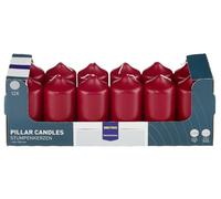 METRO Professional Lot de 12 Bougies Piliers, 100 x Ø 48 mm, Combustion: environ 21h, Bordeaux, Idéales pour la Maison, les Fêtes et la Restauration