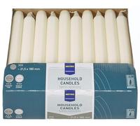 METRO Professional Lot de 30 Bougies de Table, Ø 21.5 mm (180 mm de long), Durée de combustion 6h, ivoire