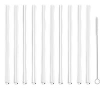 METRO Professional Lot de 50 Pailles Réutilisables Verre Paille Gobelet Paille en Verre Borosilicate 20 cm