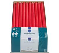 METRO Professional Lot de 60 Bougies Longues, 240 x Ø 22 mm, Durée de combustion: env. 7h, 100% paraffine, rouge
