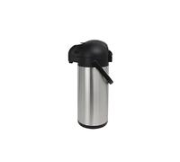 METRO Professional Pichet à pompe isotherme 3 litres - Acier Inoxydable 18/8, Argenté/Noir