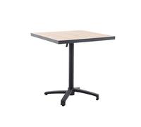 METRO Professional Table Carrée de terrasse SHAD, Rabattable, Aluminium, Aspect Bois, Résistante, Beige/Noir