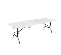 METRO Professional Table de banquet d'extérieur en acier/polyéthylène pliable et imperméable avec embouts en caoutchouc Blanc 243 x 75 x 73 cm