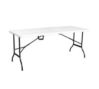 METRO Professional Table de Banquet Pliante Pamua, Acier, Plateau HDPE, 180 x 75 cm, Blanc