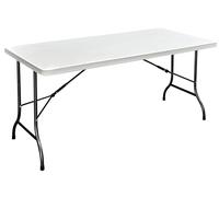 Metro Professional Table Pliante d'extérieur, Acier/Polyéthylène, 152 x 74 x 74 cm, Rectangulaire, Résistante aux Intempéries, Blanche