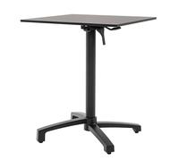 METRO Professional Table Pliante MASSINI, Aluminium, 60 x 60 cm, Plateau HPL Aspect Pierre, Pieds Autonivelants, Noir, Empilable (Noir, 60 x 60 cm, Carré)
